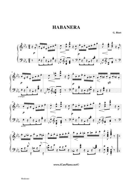 Free Sheet Music Bizet Habanera From Carmen