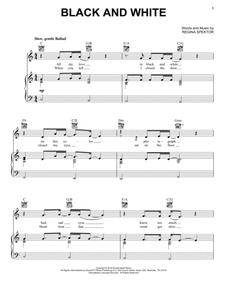 Black And White Sheet Music