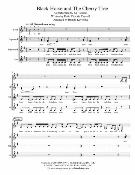 Black Horse The Cherry Tree Ssa A Cappella Sheet Music