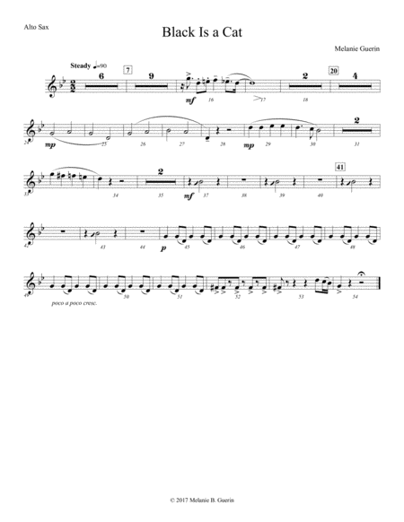 Black Is A Cat Instrumental Parts Sheet Music