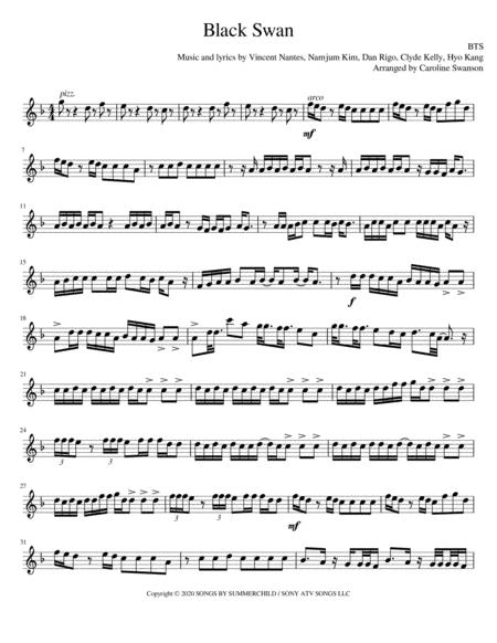 Black Swan Bts Violin Sheet Music