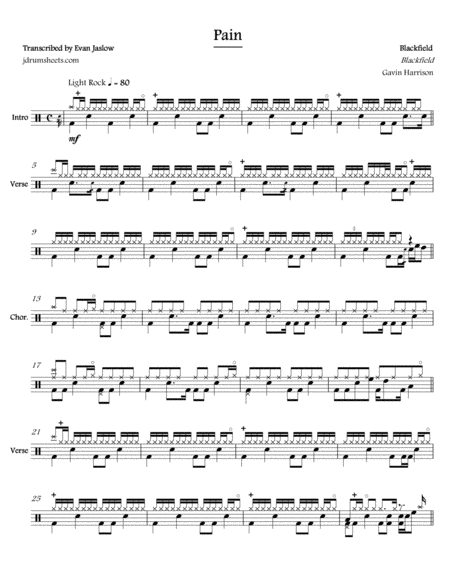 Blackfield Pain Sheet Music