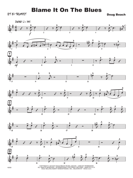 Blame It On The Blues 1st Bb Trumpet Sheet Music