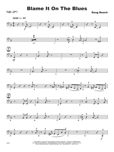 Blame It On The Blues Tuba Sheet Music