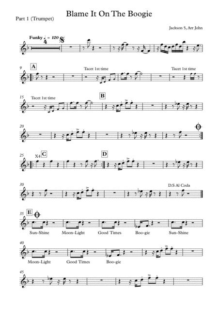 Blame It On The Boogie Wedding Band Arrangement Horns Rhythm Sheet Music