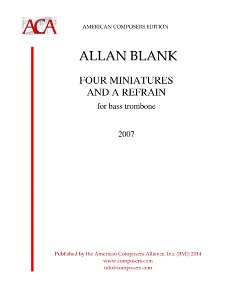 Blank Four Miniatures And A Refrain Sheet Music