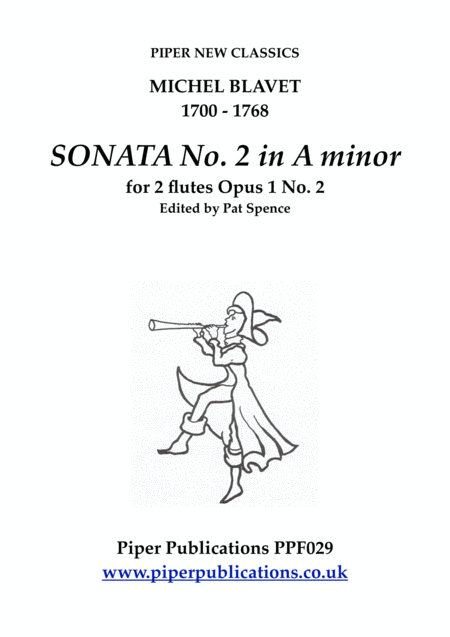 Blavet Sonata No 2 In A Minor For 2 Flutes Sheet Music