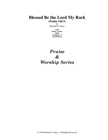 Free Sheet Music Blessed Be The Lord My Rock