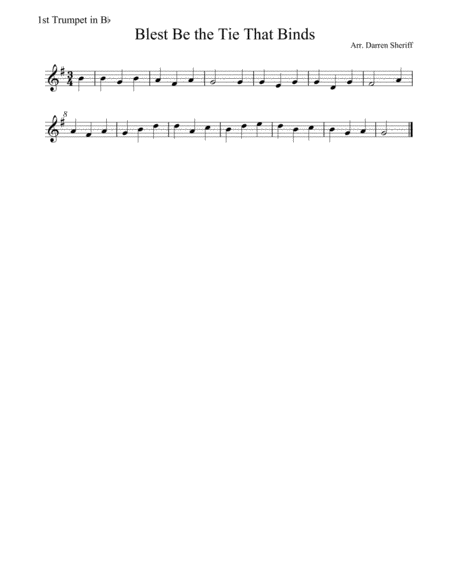 Free Sheet Music Blessed Be The Tie That Binds