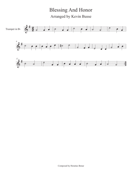 Blessing And Honor Trumpet Sheet Music