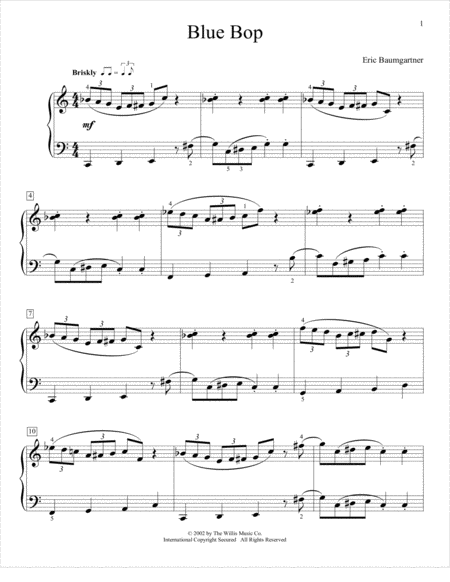 Free Sheet Music Blue Bop