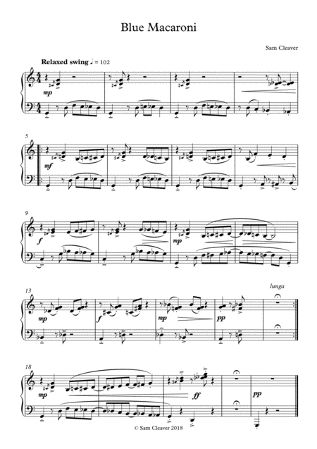 Free Sheet Music Blue Macaroni