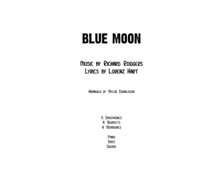 Free Sheet Music Blue Moon Big Band