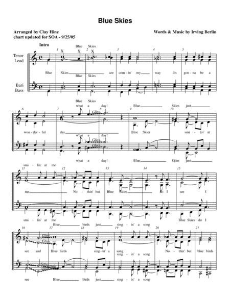 Free Sheet Music Blue Skies Female Barbershop Ensemble