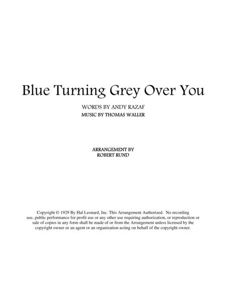 Free Sheet Music Blue Turning Grey Over You Ttbb Barbershop Arr Robert Rund