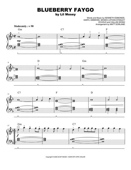 Blueberry Faygo Easy Piano Sheet Music