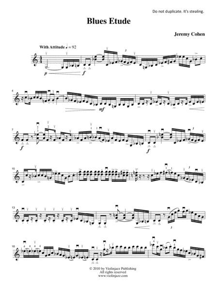 Blues Etude Solo Sheet Music