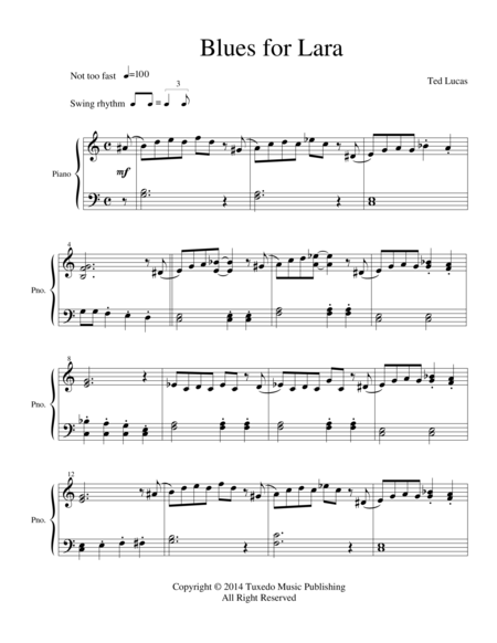 Blues For Lara Sheet Music