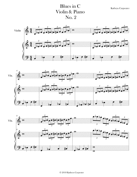 Free Sheet Music Blues In C Minor No 2 Piano Violin