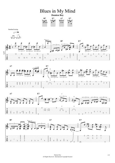 Free Sheet Music Blues In My Mind