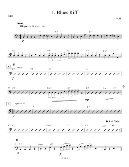 Blues Riff Bass Sheet Music