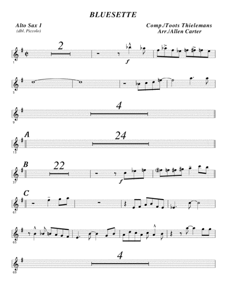 Bluesette Parts Sheet Music