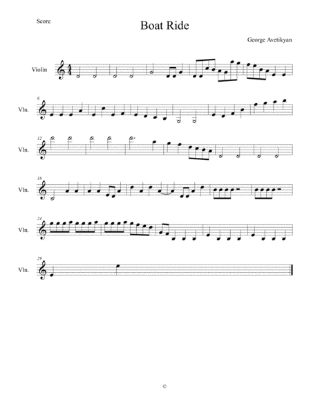 Free Sheet Music Boat Ride