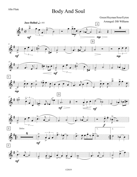 Body And Soul Alto Flute Sheet Music