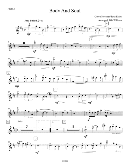 Body And Soul Flute 2 Sheet Music