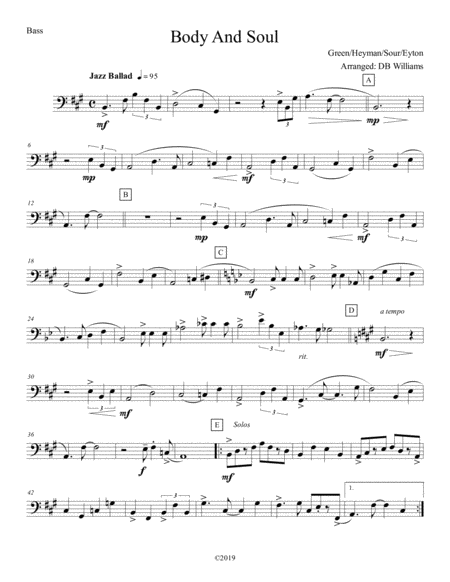 Body And Soul Strings Bass Sheet Music