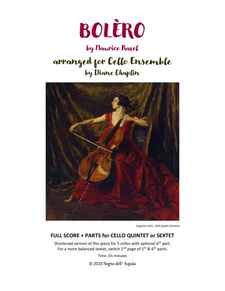 Free Sheet Music Bolero For Cello Quintet Or Sextet
