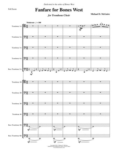 Bones West Fanfare For Trombone Choir Sheet Music