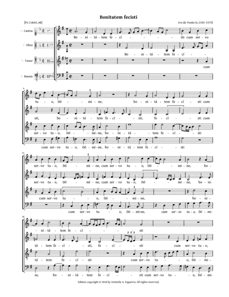 Free Sheet Music Bonitatem Fecisti De Vento