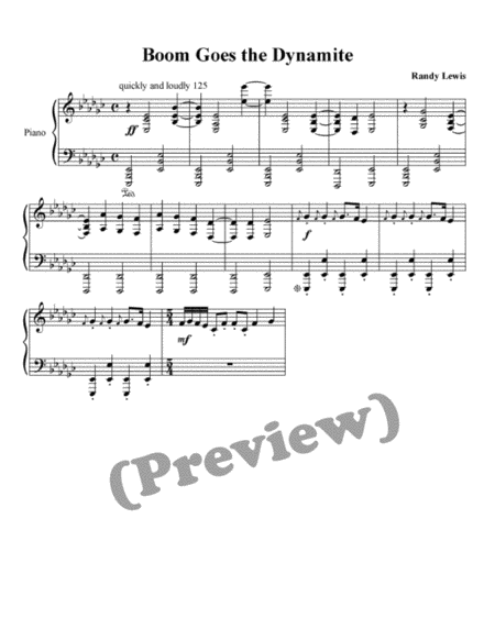 Boom Goes The Dynamite Sheet Music