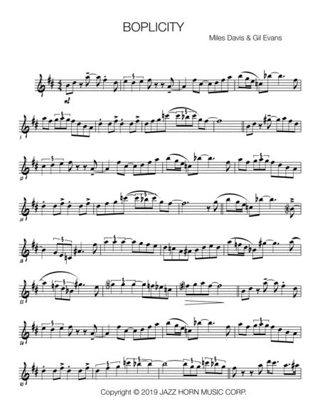 Boplicity Baritone Sax Sheet Music