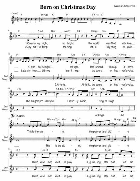 Born On Christmas Day With 2nd Voice Vocal Sheet Music