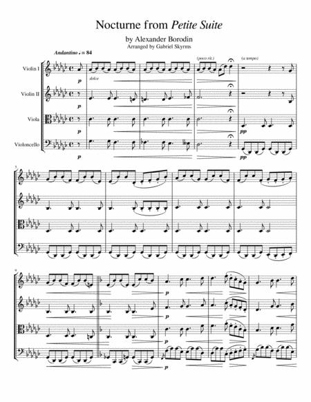 Free Sheet Music Borodin Nocturne Petite Suite For String Quartet