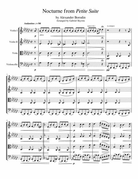 Borodin Nocturne Petite Suite For String Quartet Sheet Music