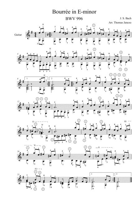 Free Sheet Music Boure Guitar