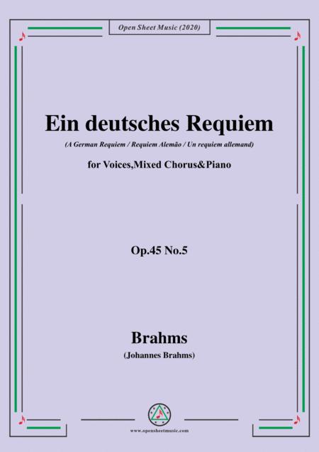 Brahms Ein Deutsches Requiem A German Requiem Op 45 No 5 For Voices Mixed Chorus Piano Sheet Music