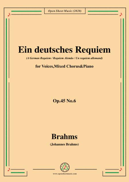 Brahms Ein Deutsches Requiem A German Requiem Op 45 No 6 For Voices Mixed Chorus Piano Sheet Music