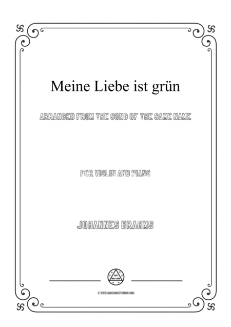 Brahms Meine Liebe Ist Grn For Violin And Piano Sheet Music