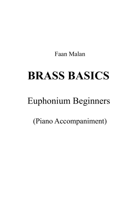 Brass Basics Euphonium Beginners Piano Accompaniment Sheet Music