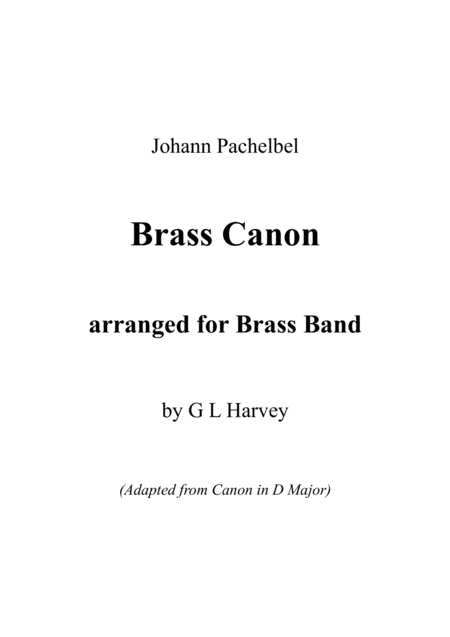 Brass Canon Brass Band Sheet Music