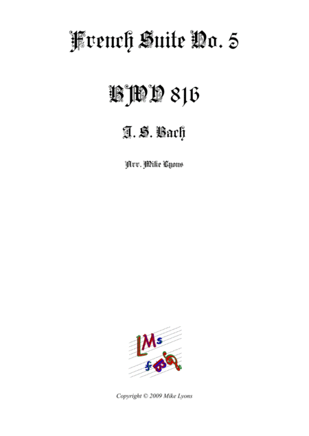 Free Sheet Music Brass Quartet Bach French Suite No 5 Bwv 816