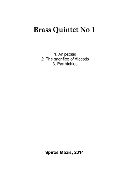 Brass Quintet No 1 Sheet Music