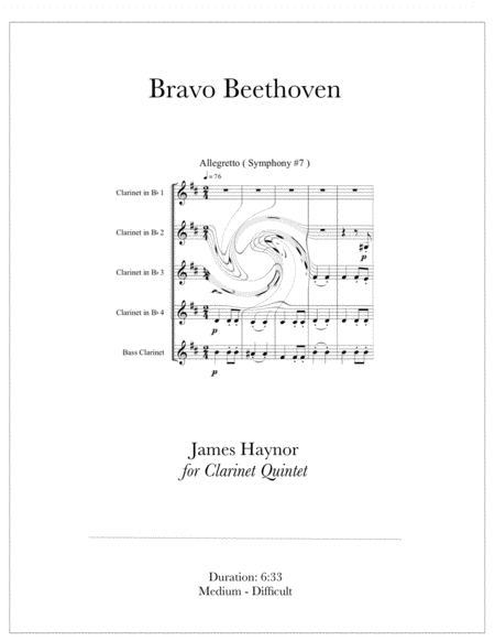 Bravo Beethoven For Clarinet Quintet Sheet Music