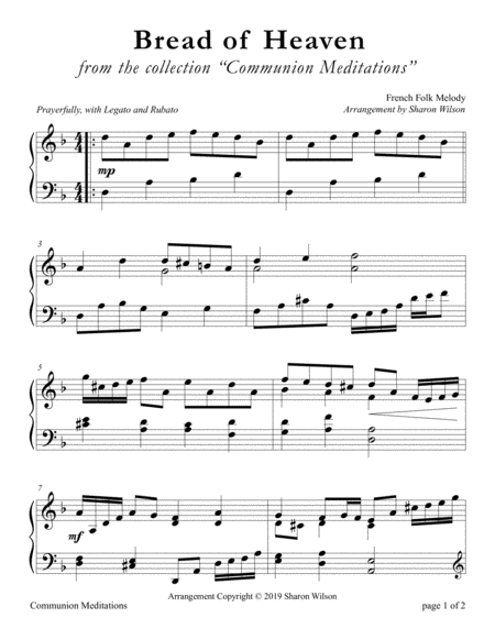 Free Sheet Music Bread Of Heaven Large Print Piano Solo
