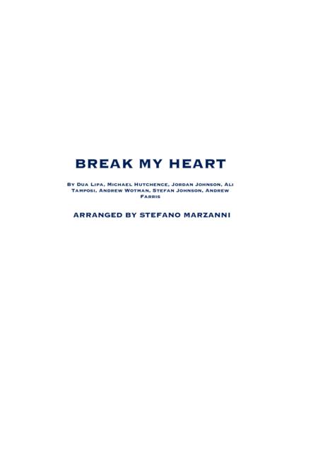 Break My Heart Dua Lipa Piano Solo Sheet Music