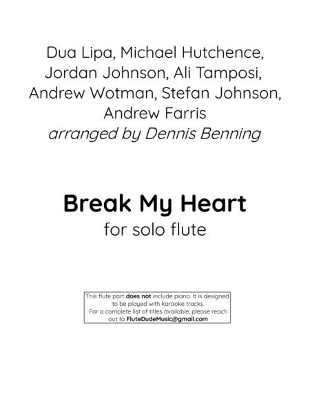 Break My Heart For Solo Flute No Piano Sheet Music